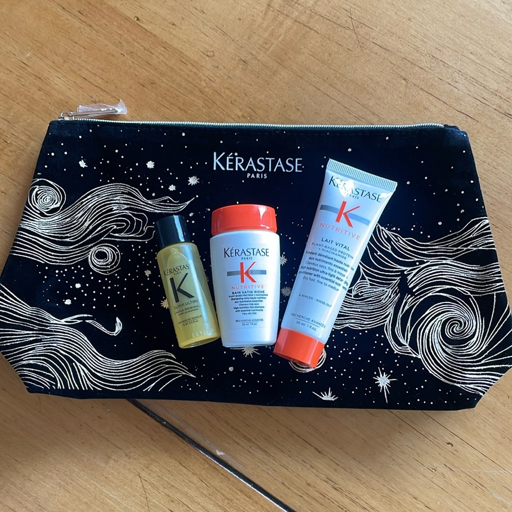 New Kerastase Nutritive Shampoo & Conditioner + Elixir Oil Travel Set